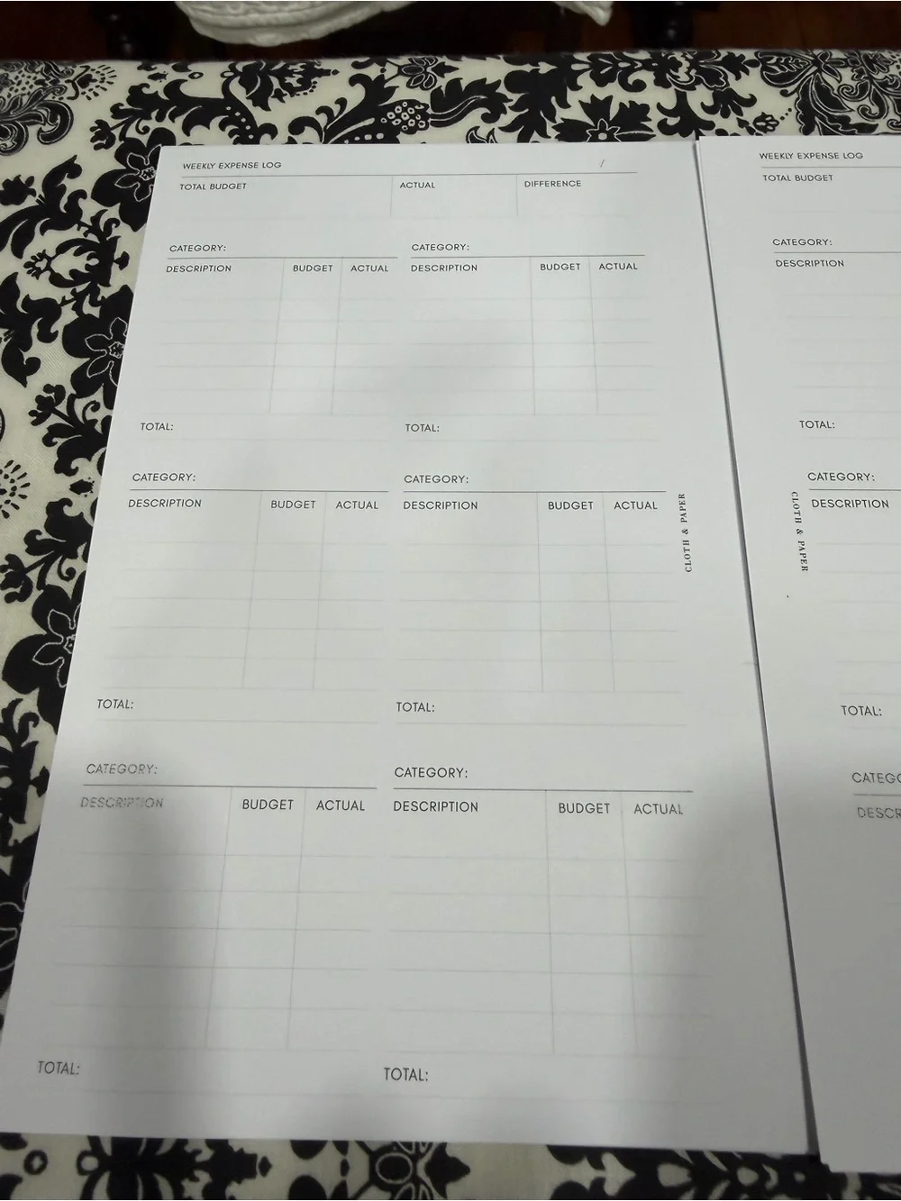 Cloth & Paper Finance Inserts